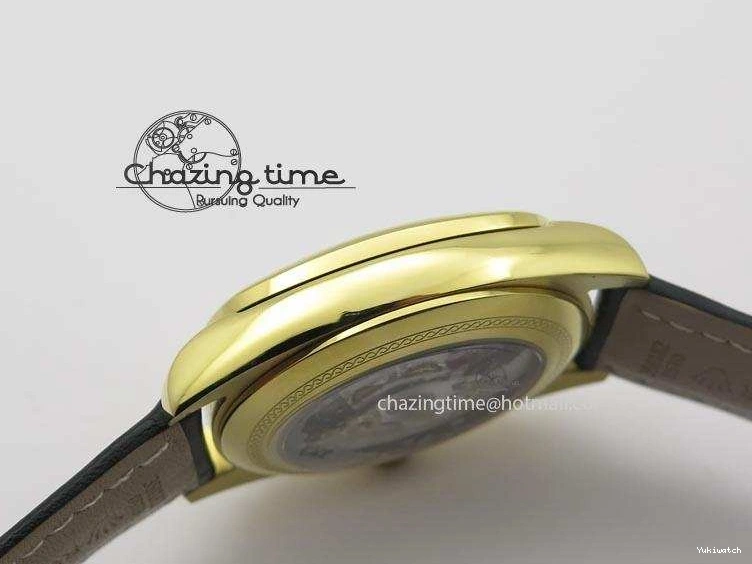 On Strap Black And Dial Numeral Date Leather A2824 Markers YG Cellini Brown Stick 0731